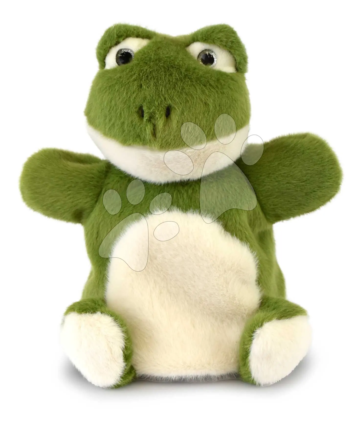 Plyšová žabka na loutkové divadlo Frog Puppet Histoire d’Ours zelená 24 cm od 0 měsíců