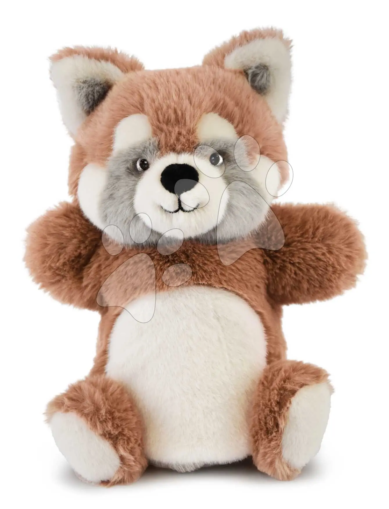 Plyšová panda červená na loutkové divadlo Red Panda Puppet Histoire d’Ours oranžová 24 cm od 0 měsíců