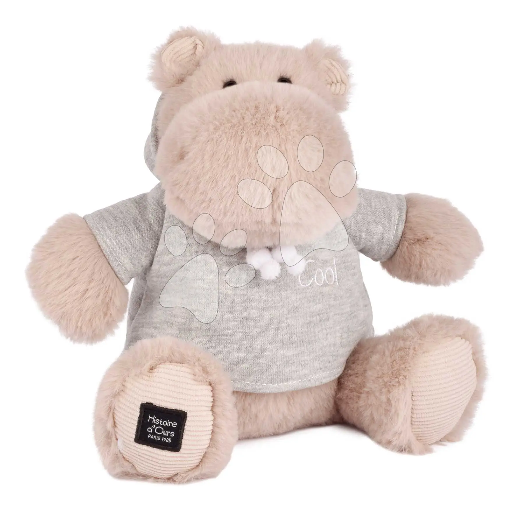 Plyšový hrošík s mikinou Chilly Max Hippo Histoire d’Ours béžový 20 cm od 0 měsíců