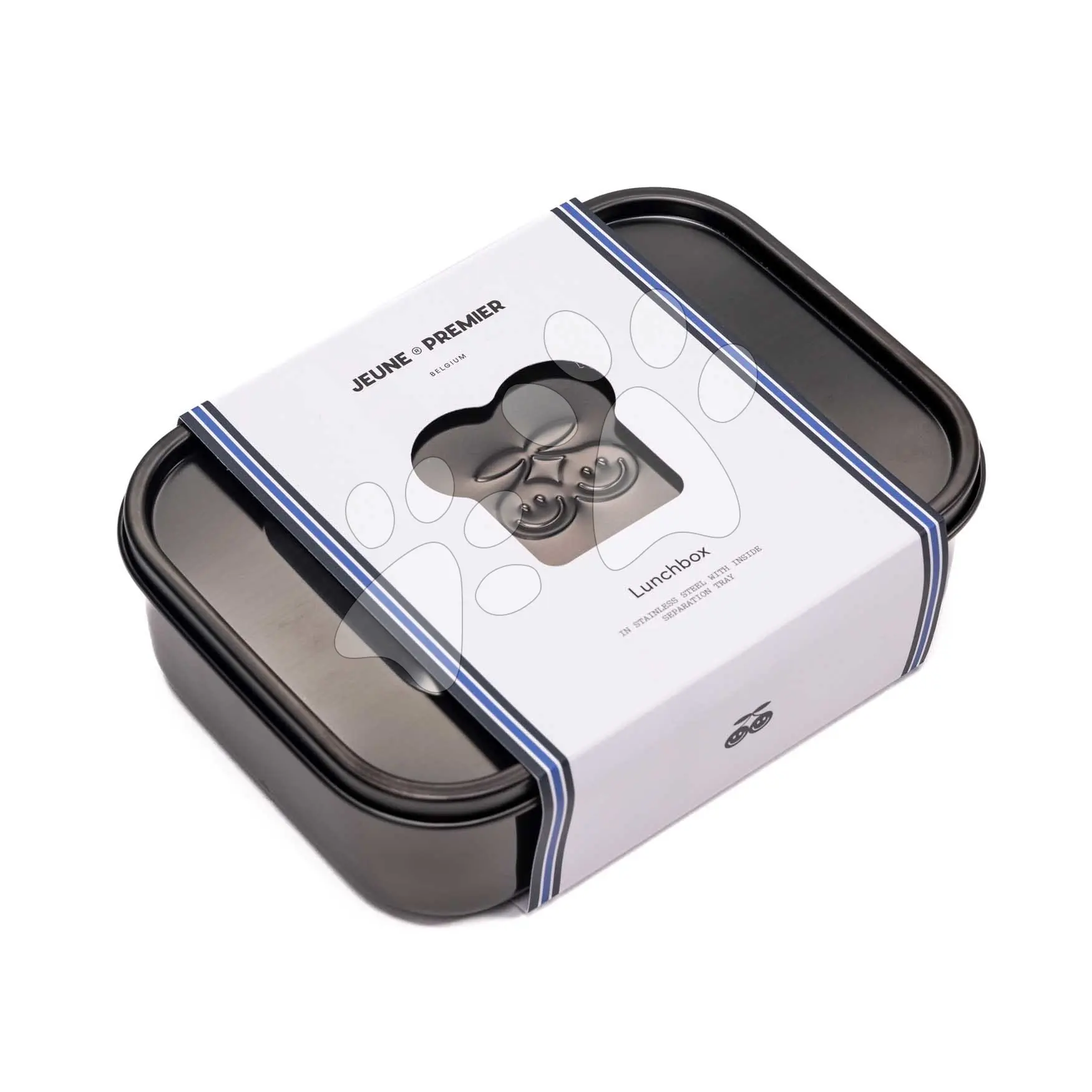Box na svačinu Lunchbox Black Nickel Jeune Premier 100% nerezavějící ocel luxusní provedení 21*16 cm