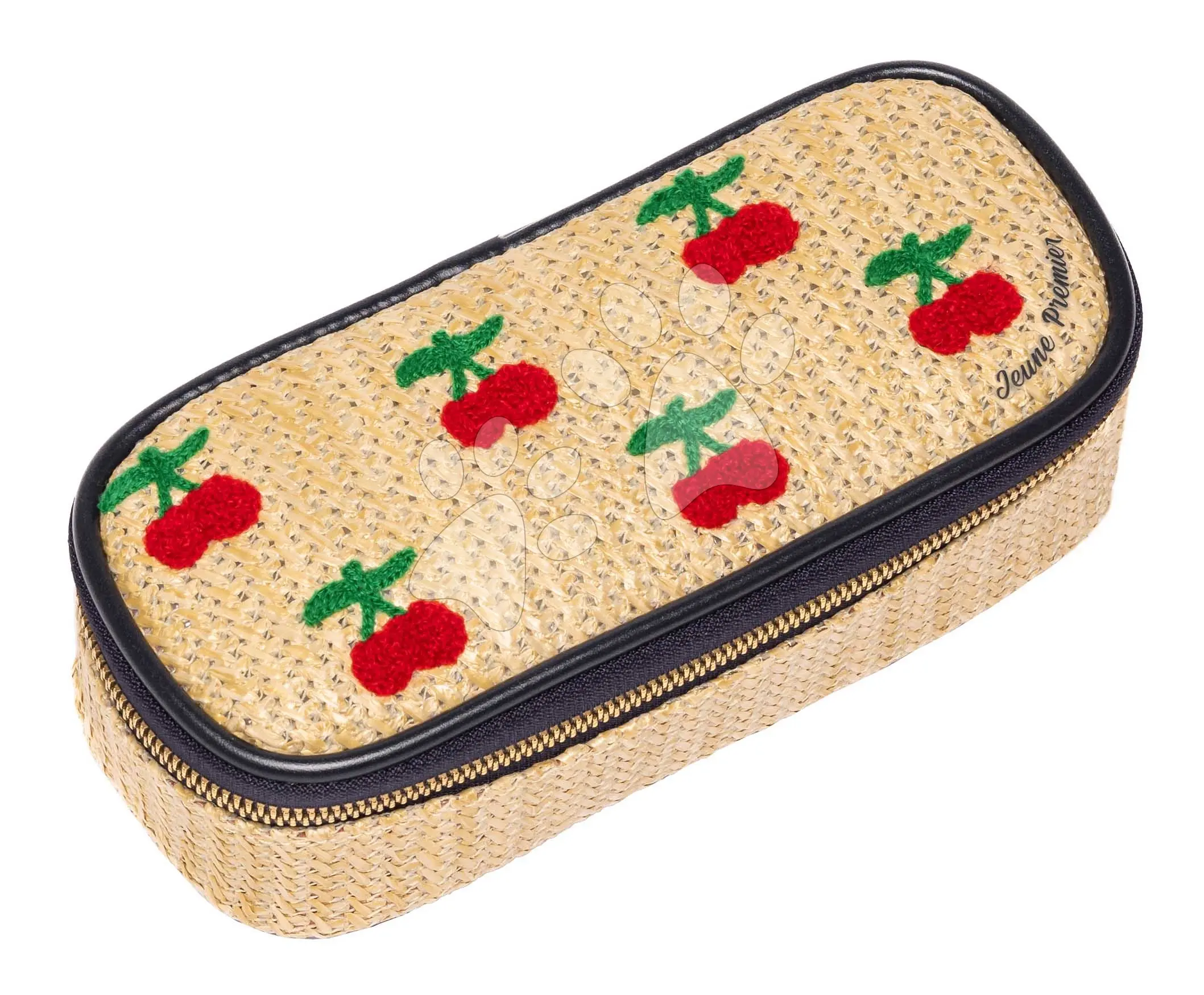 Školní penál Pencil Box Raffia Cherry Jeune Premier ergonomický luxusní provedení 22*7 cm