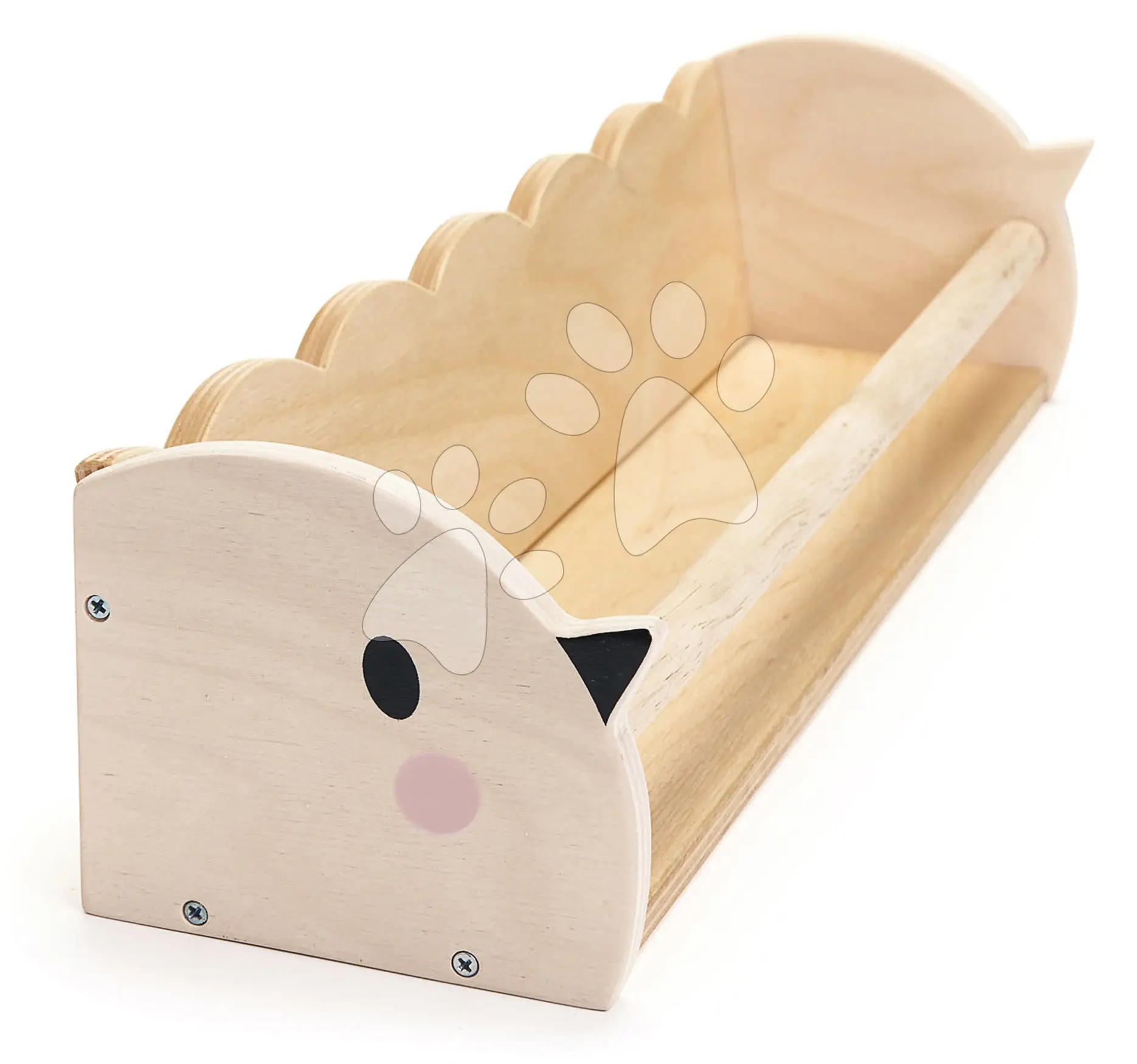 Dřevěná polička na stěnu Small Birdie Shelf Tender Leaf Toys na knížky a hračky s úchyty
