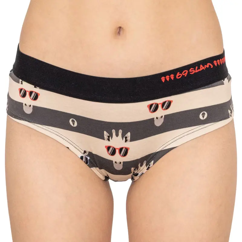 Dámské kalhotky 69SLAM boxer bamboo giraffe stripes S