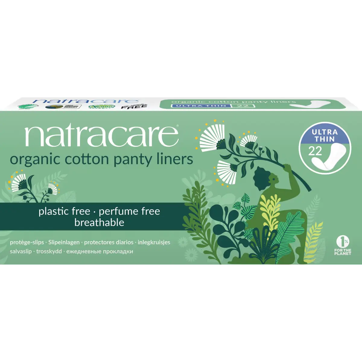 NatraCare Ultratenké slipové vložky z biobavlny 22 ks