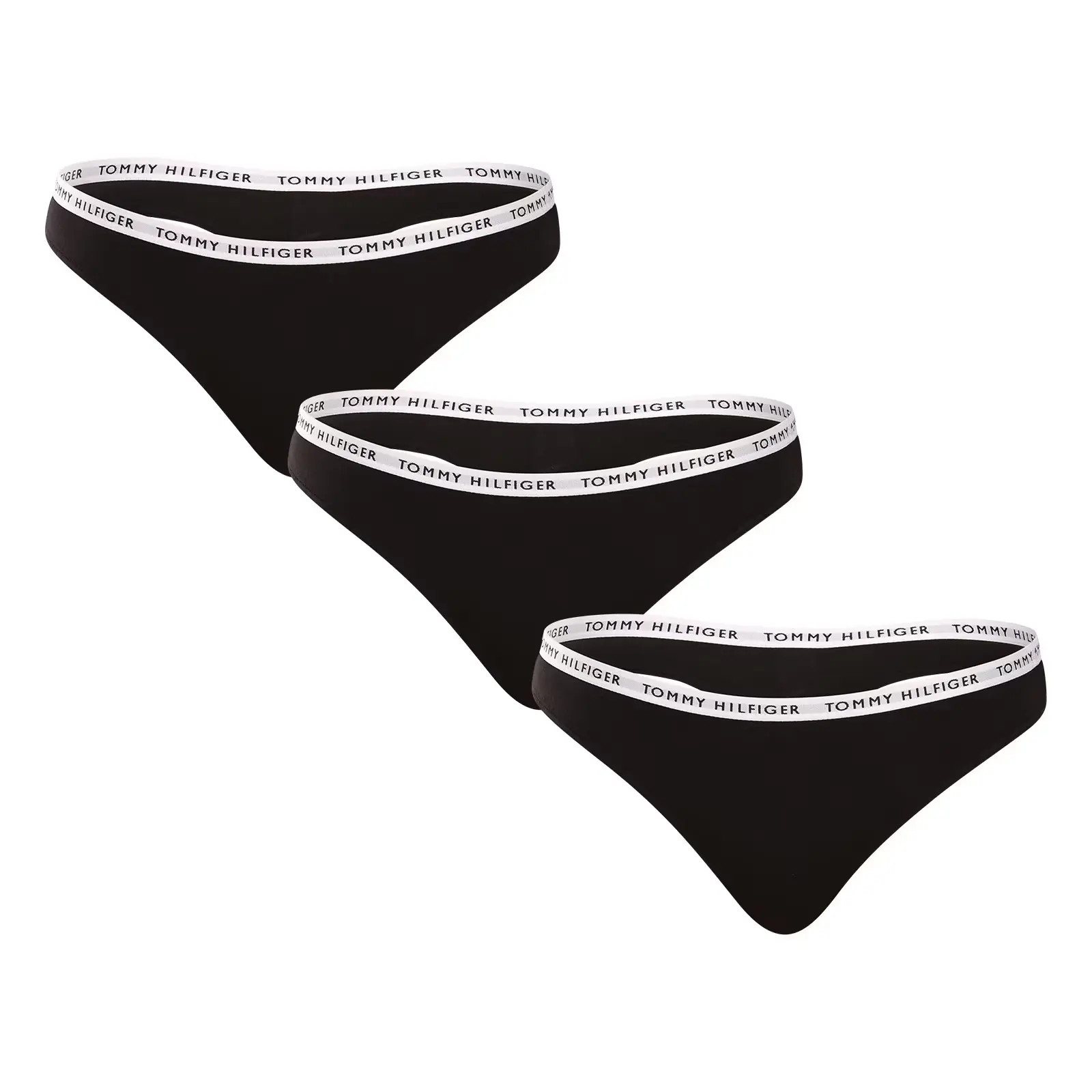 3PACK dámská tanga Tommy Hilfiger černá (UW0UW02829 0R7) M