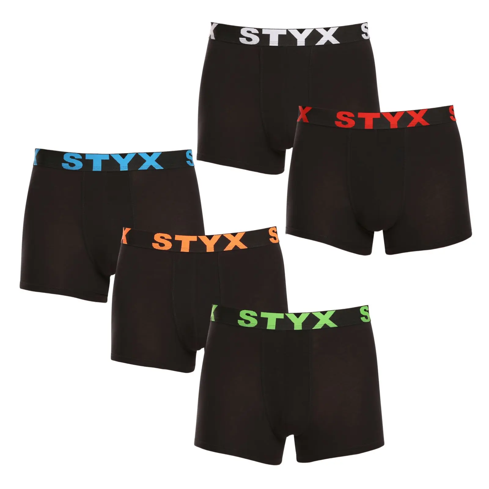 5PACK pánské boxerky Styx sportovní guma černé (5G9602) S, trenky / trenýrky