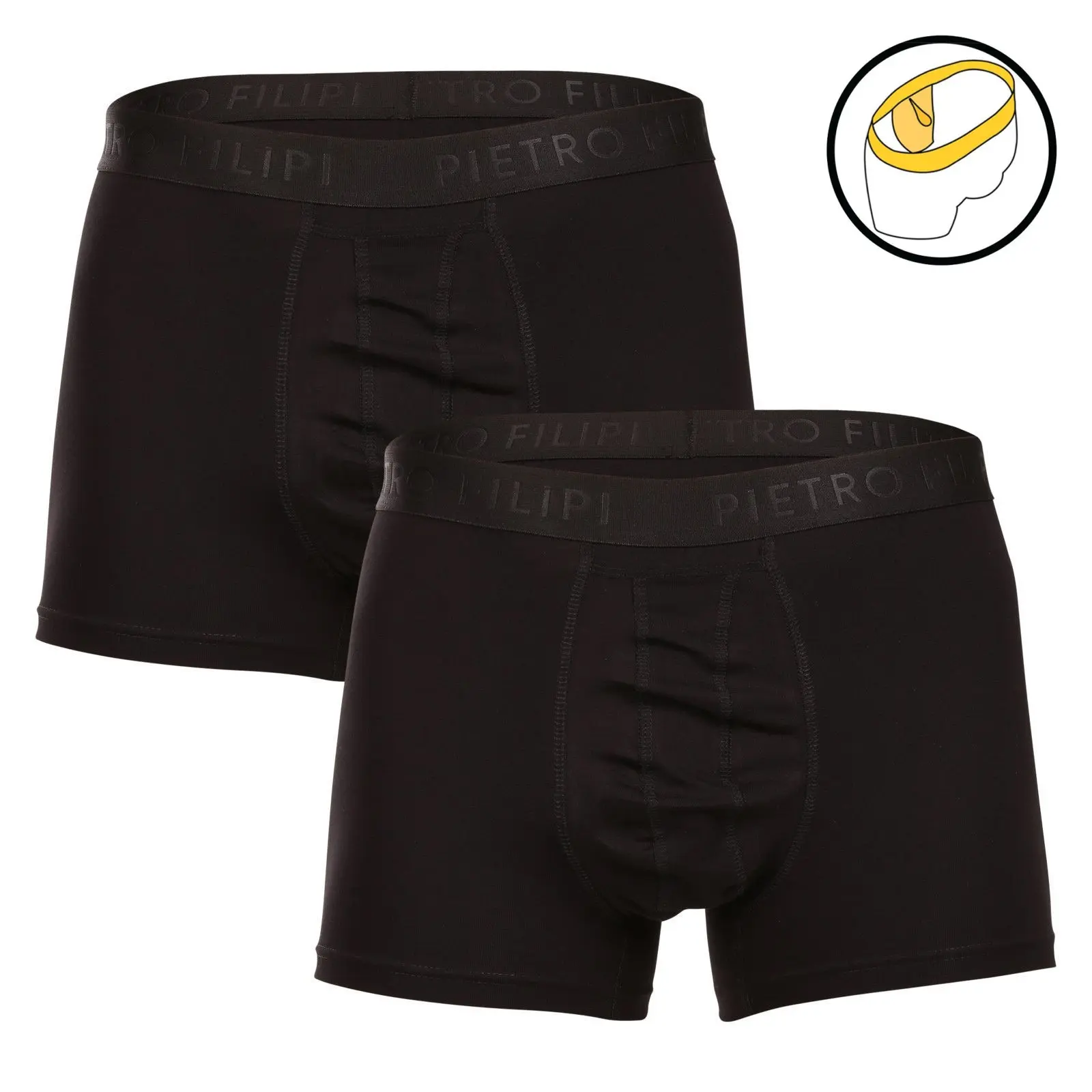 2PACK pánské boxerky Pietro Filipi balls holder černé (2BCL001)
