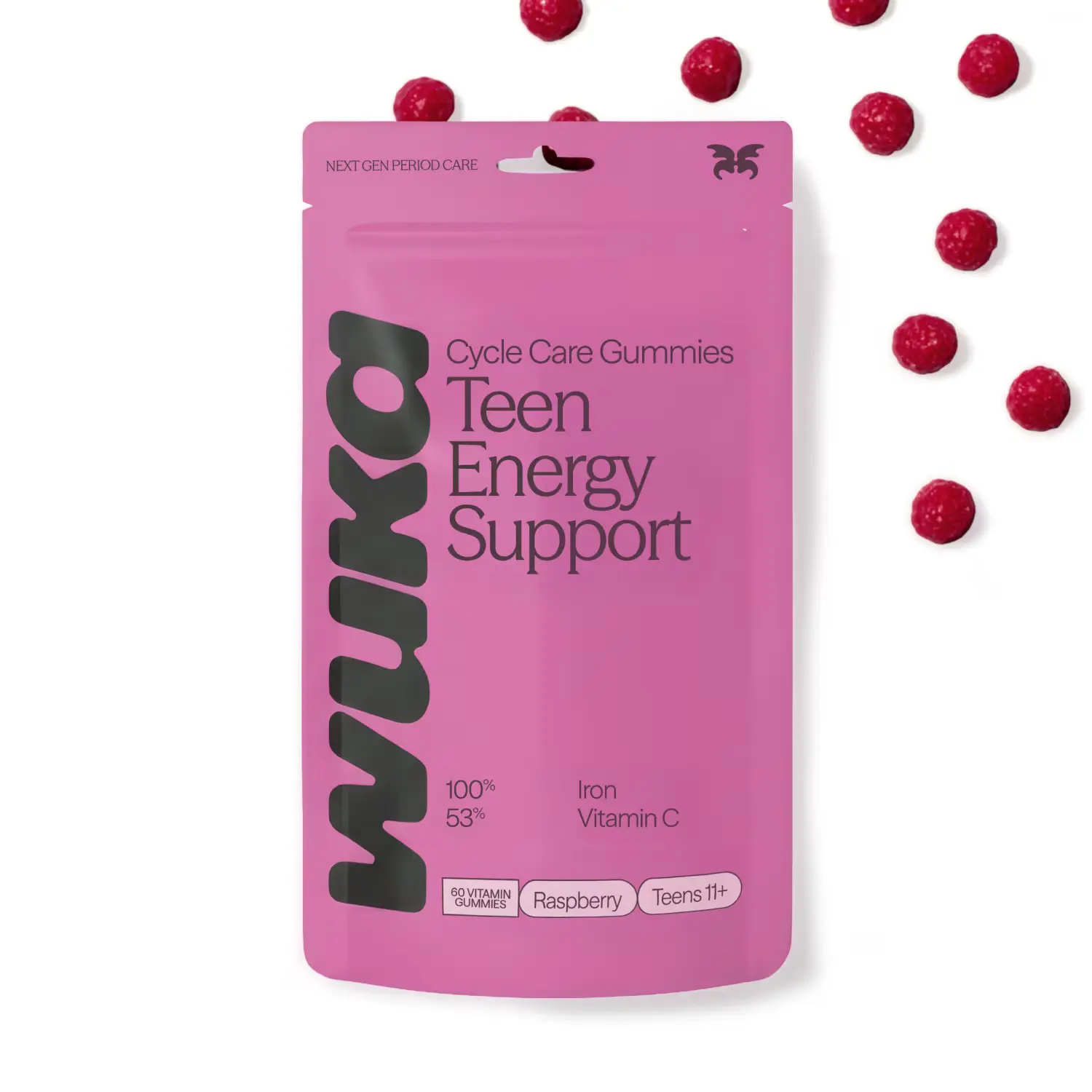 Cyklické gumové vitamíny Wuka Teen Iron Energy Support