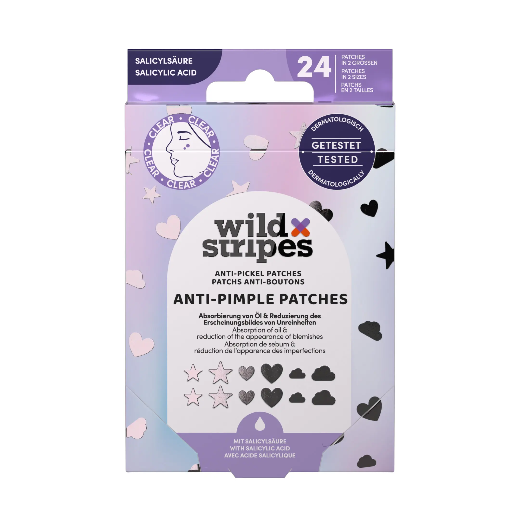 Náplasti Wild Stripes Anti-Pimple Patches Holo Clear (WS-PP-HO-101)
