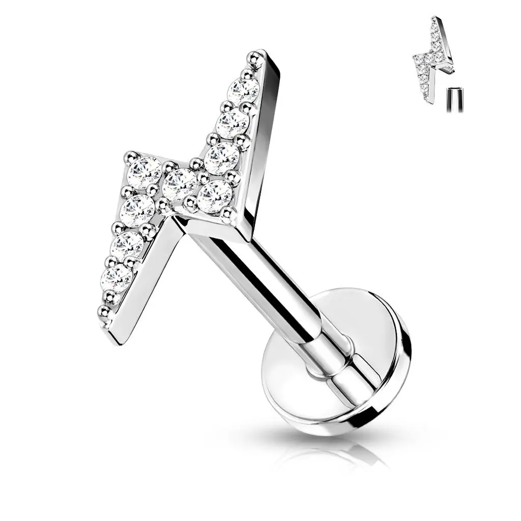 Labreta / cartilage piercing - blesk, barva: čirá (1,2 x