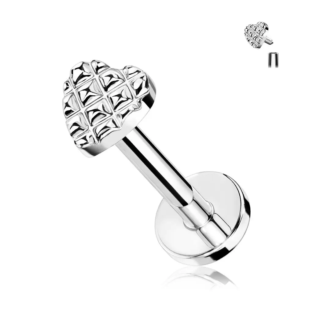 Labreta / cartilage piercing - srdíčko (1,2 x
