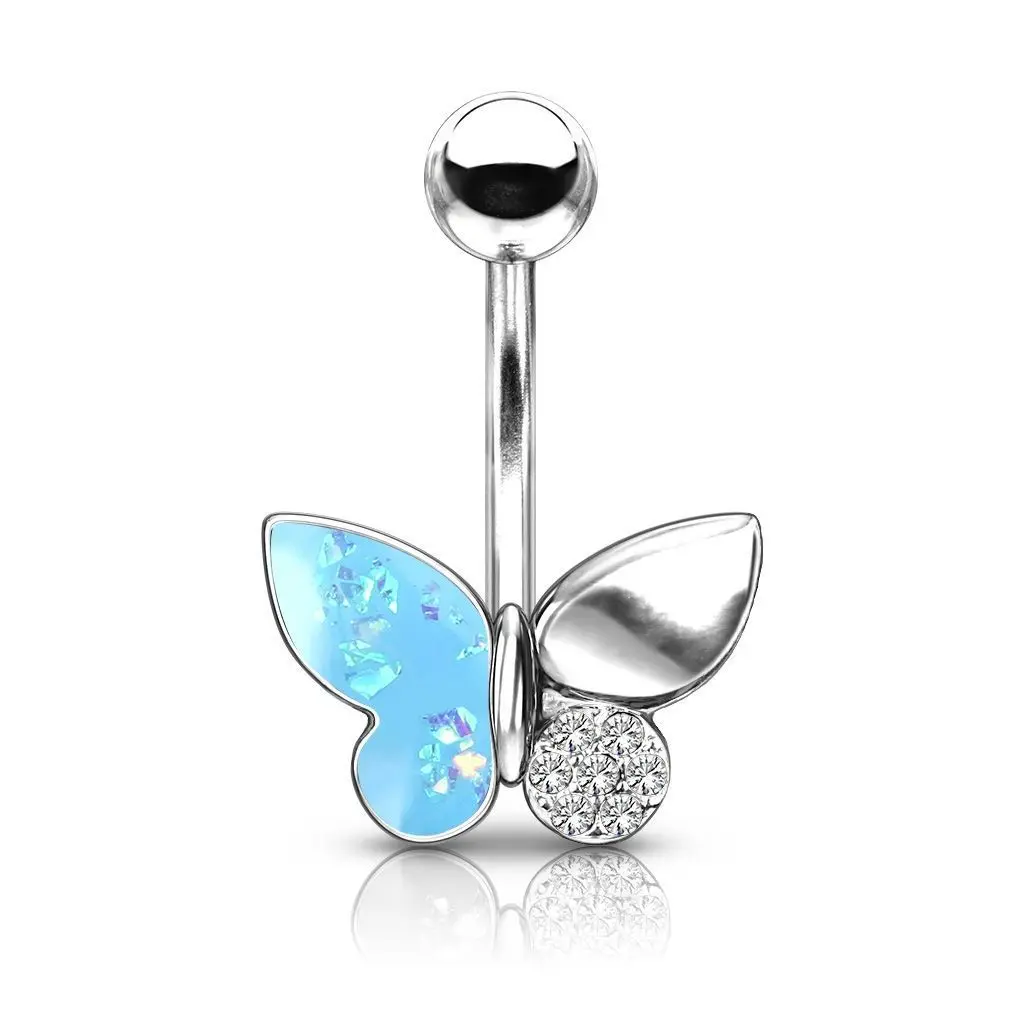Piercing do pupíku motýlek (tyrkysová) - WP01331-Q