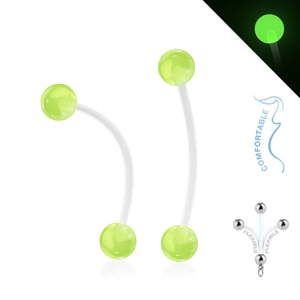 Těhotenský piercing do pupíku svítící