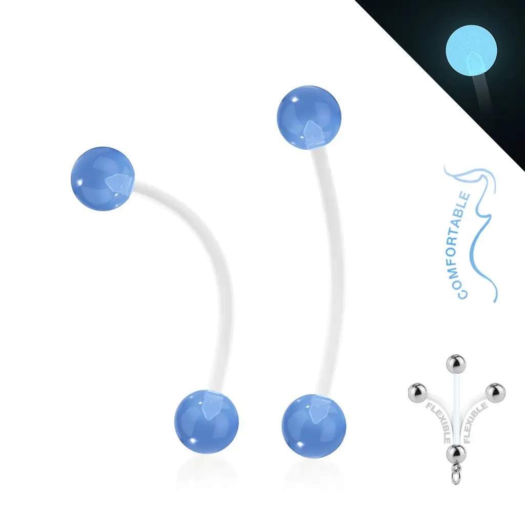 Těhotenský piercing do pupíku svítící (modrá) - WP01346-B