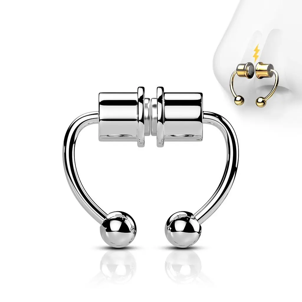 Falešný magnetický septum piercing do nosu - NS0048-ST