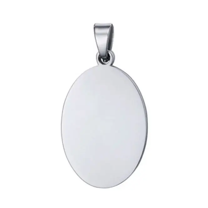 S4U Ocelový přívěsek - destička ovál 13 x 21 mm - DR1315