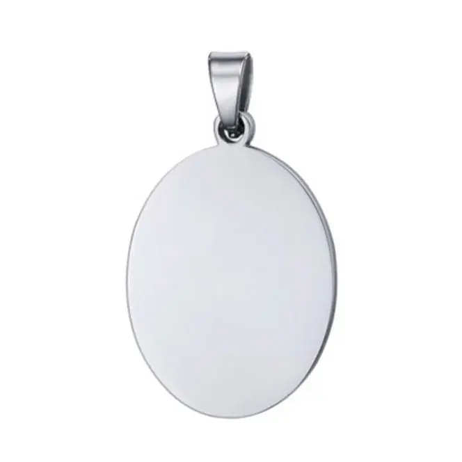 S4U Ocelový přívěsek - destička ovál 16 x 23 mm - DR1316