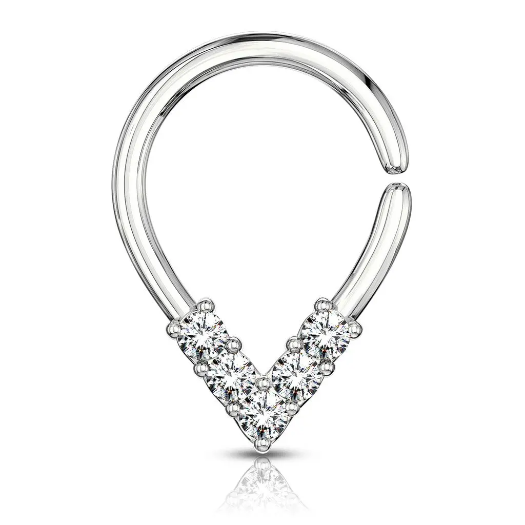 Segment kruh se zirkony - helix / cartilage / tragus piercing 1,2 x 7 mm - NS0050ST-1207