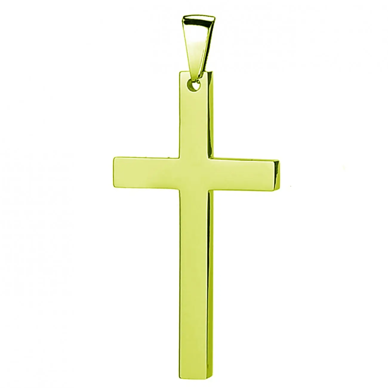 S4U Zlacený ocelový přívěsek - kříž 17 x 32 mm - OPP1775-GD
