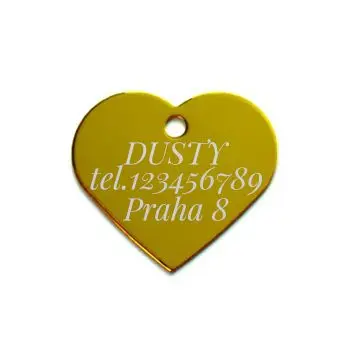 S4U Hliníková psí známka srdíčko velké (žlutá) - PZ012-Y