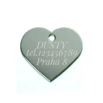 S4U Hliníková psí známka srdíčko velké (stříbrná) - PZ012-SI
