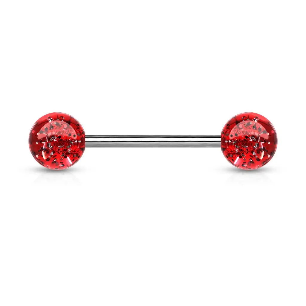 Piercing do jazyka akrylát (červená) - PJ01148-R