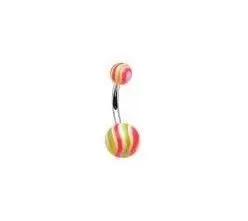 Piercing do pupíku - banánek (růžová/žlutá) - BA01011-PY