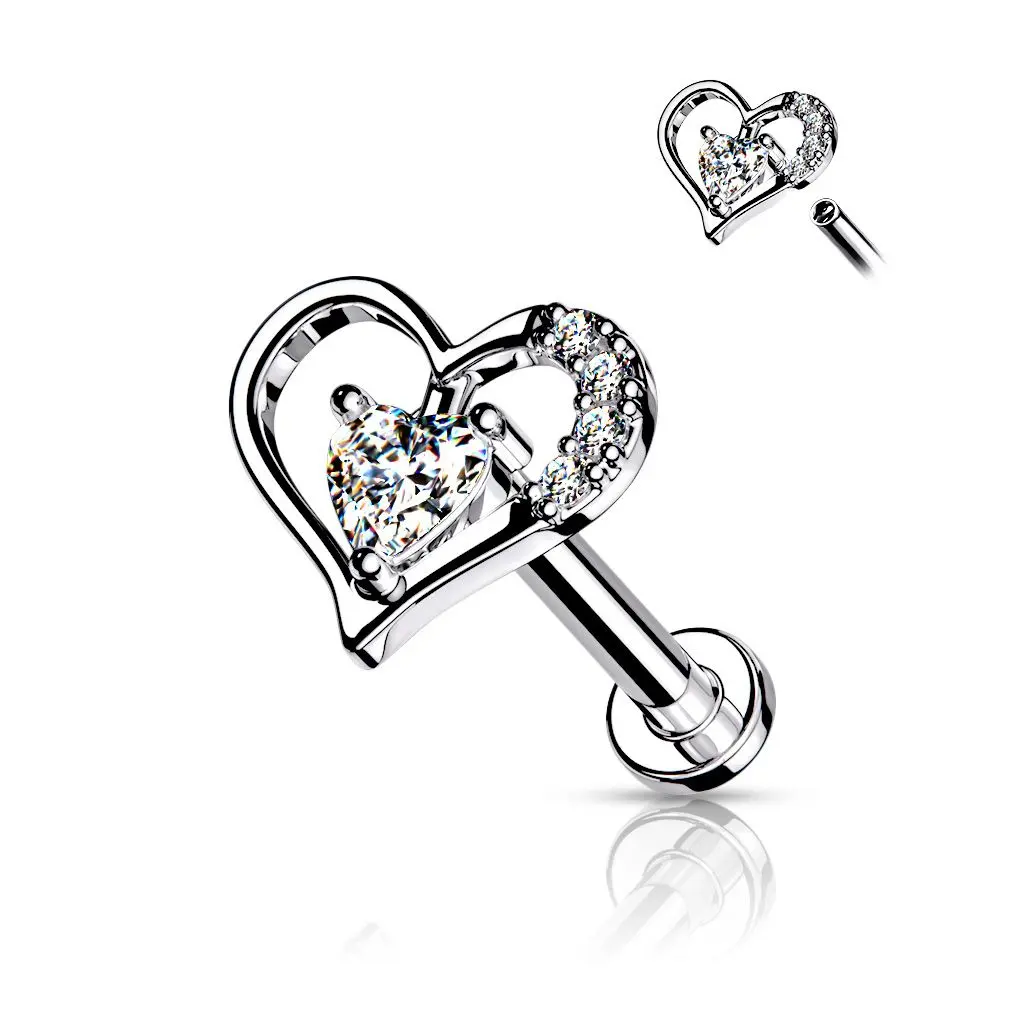 S4U Piercing do brady se srdíčkem (1,2 x 6 mm) - LB1092C-1206