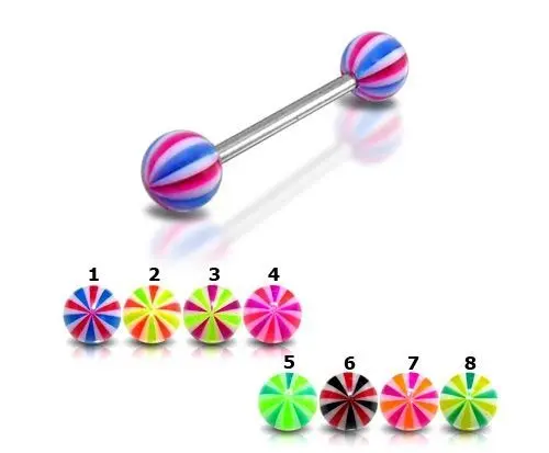 Piercing do jazyka (růžová/fialová) - PJ01070-AP