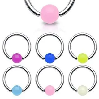 Piercing - kruh (bílá, 1,2 x 10 mm) - K01020-1210W
