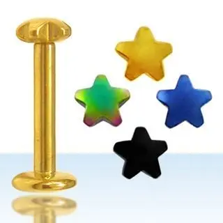 S4U Piercing do brady - labreta hvězdička (duhová) - LB01153-AB