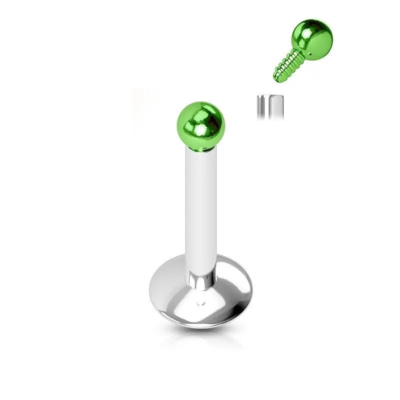 S4U Piercing do brady, zelená kulička (1,2 x