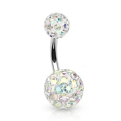 Piercing do pupíku zdobený krystaly Swarovski