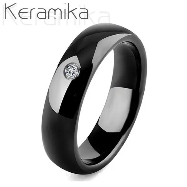 NUBIS KM1010-6 Dámský keramický prsten černý, šíře 6 mm (49) - KM1010-6-49