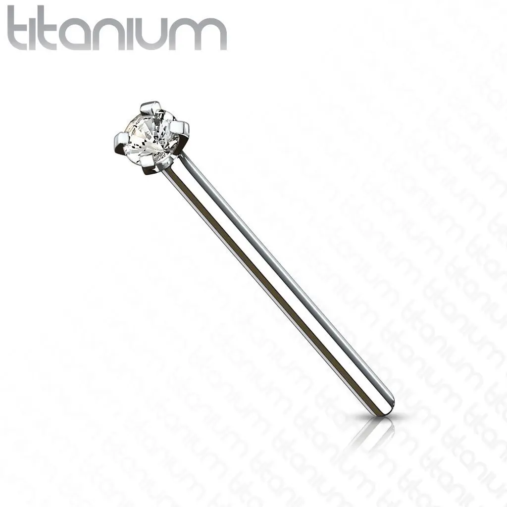 S4U Variabilní piercing do nosu - titan, čirý kamínek (2 mm) - TIT1039-020