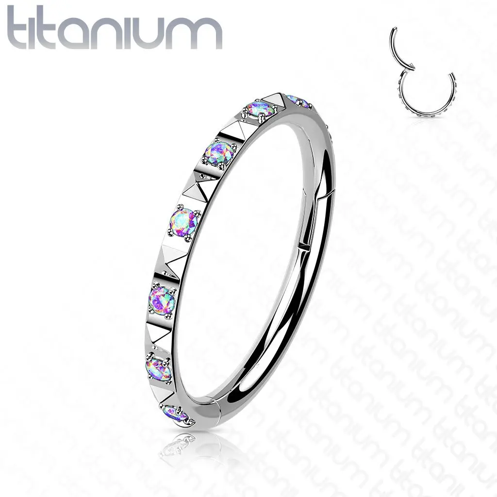 Segment kruh - helix / cartilage / tragus piercing TITAN (duhová) - TIT1141AB-1208