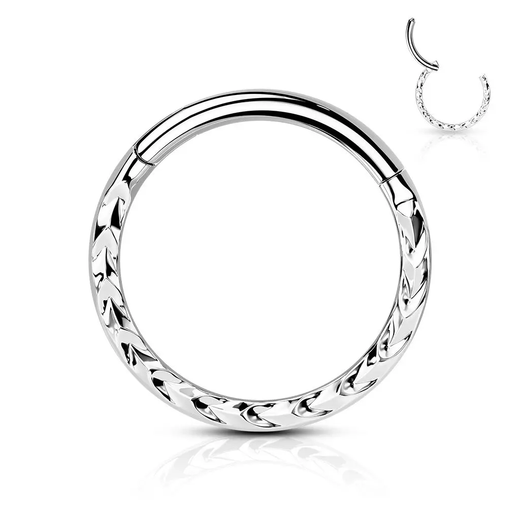 Segment kruh s dekorem - helix / cartilage / tragus piercing (1,2 x