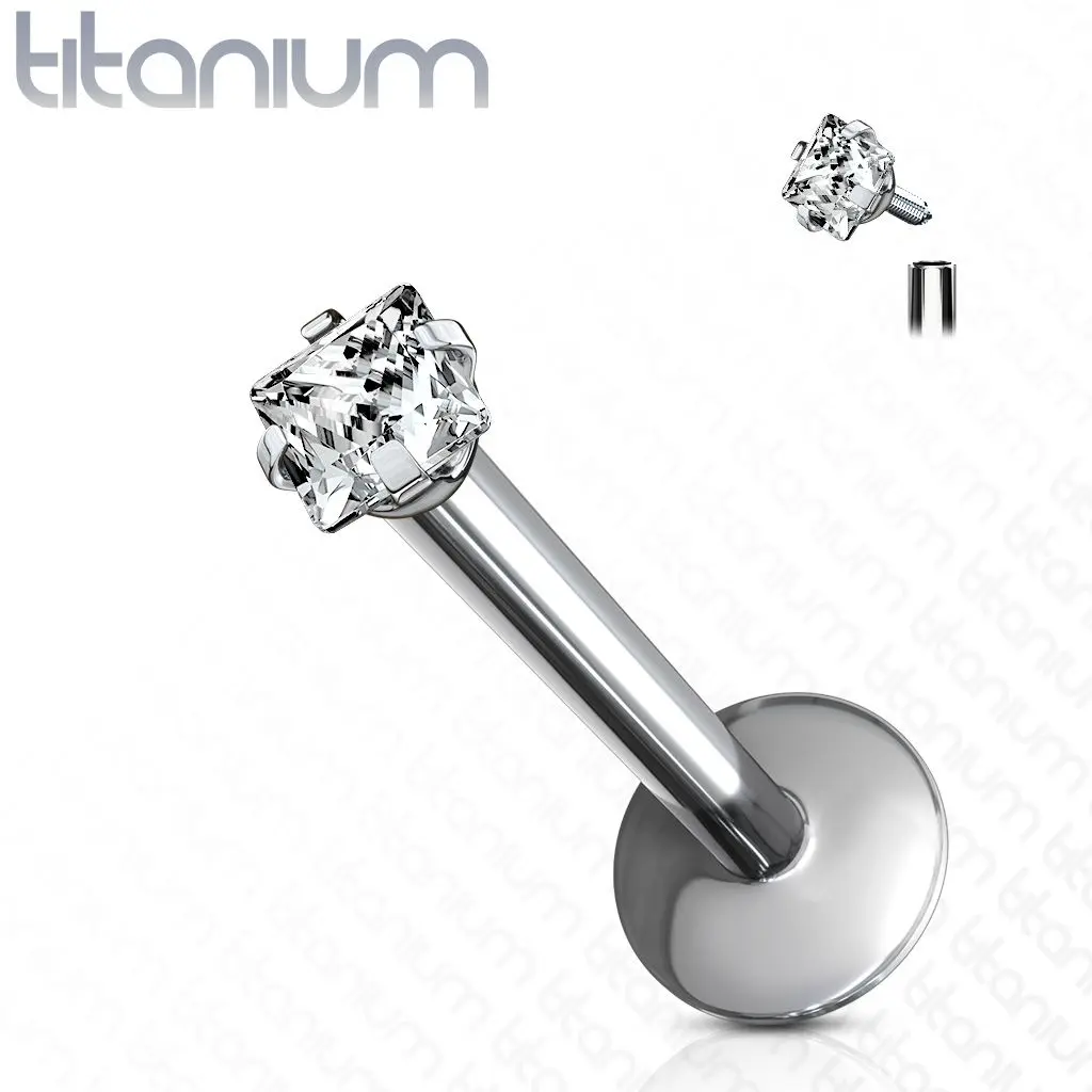 S4U Piercing do brady - labreta titan čtverec (1,2 x 10 mm) - TIT1046-1210