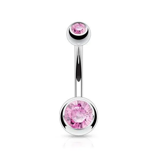 Piercing do pupíku - banánek malý (růžová) - BS1005-P