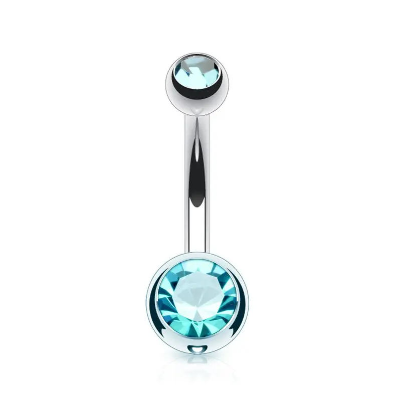 Piercing do pupíku - banánek malý (tyrkysová) - BS1005-Q