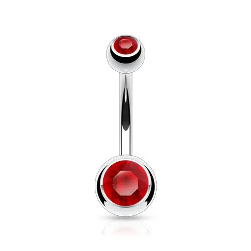 Piercing do pupíku - banánek malý (červená) - BS1005-R