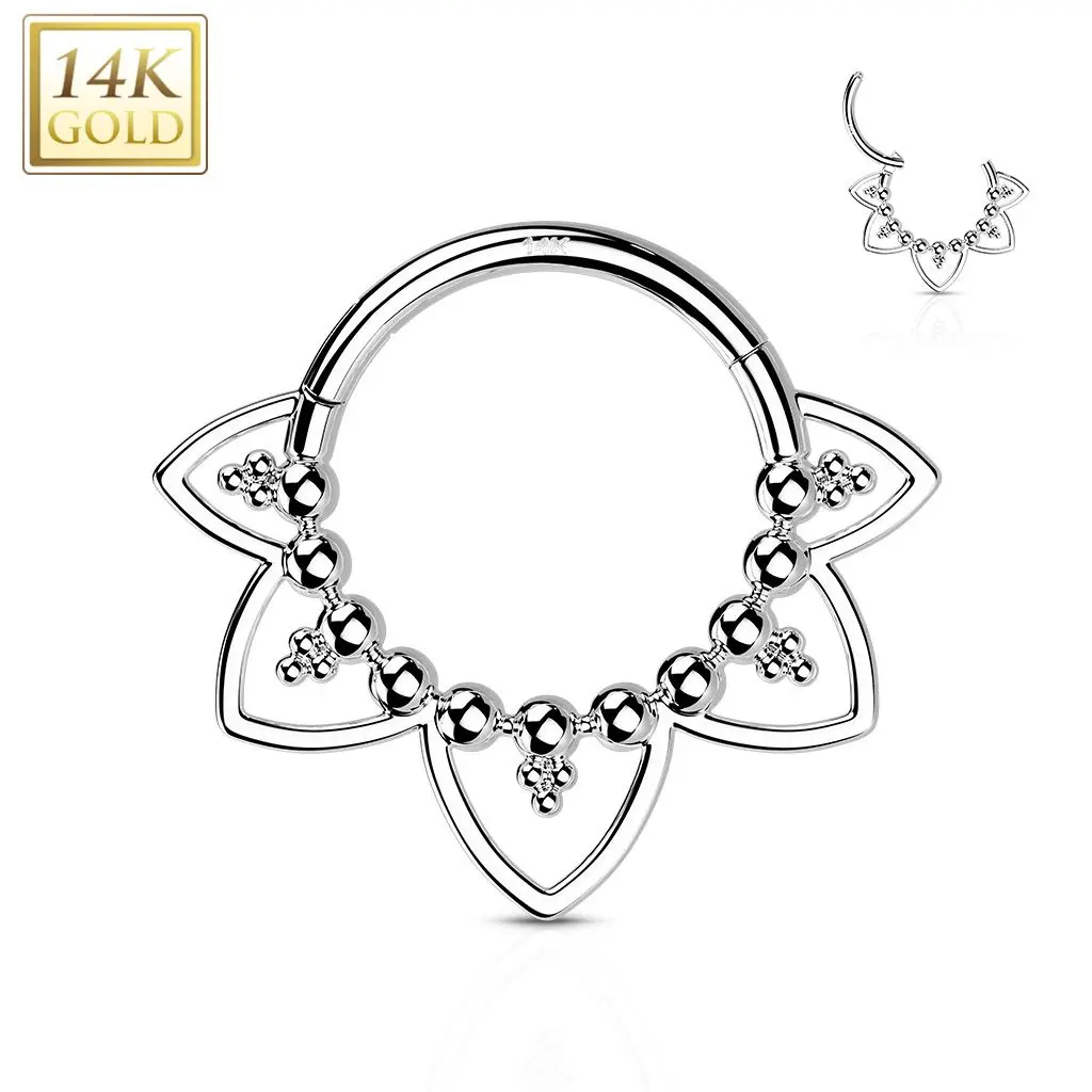 Zlatý piercing - segment kruh, Au 585/1000 - ZL01230-WG