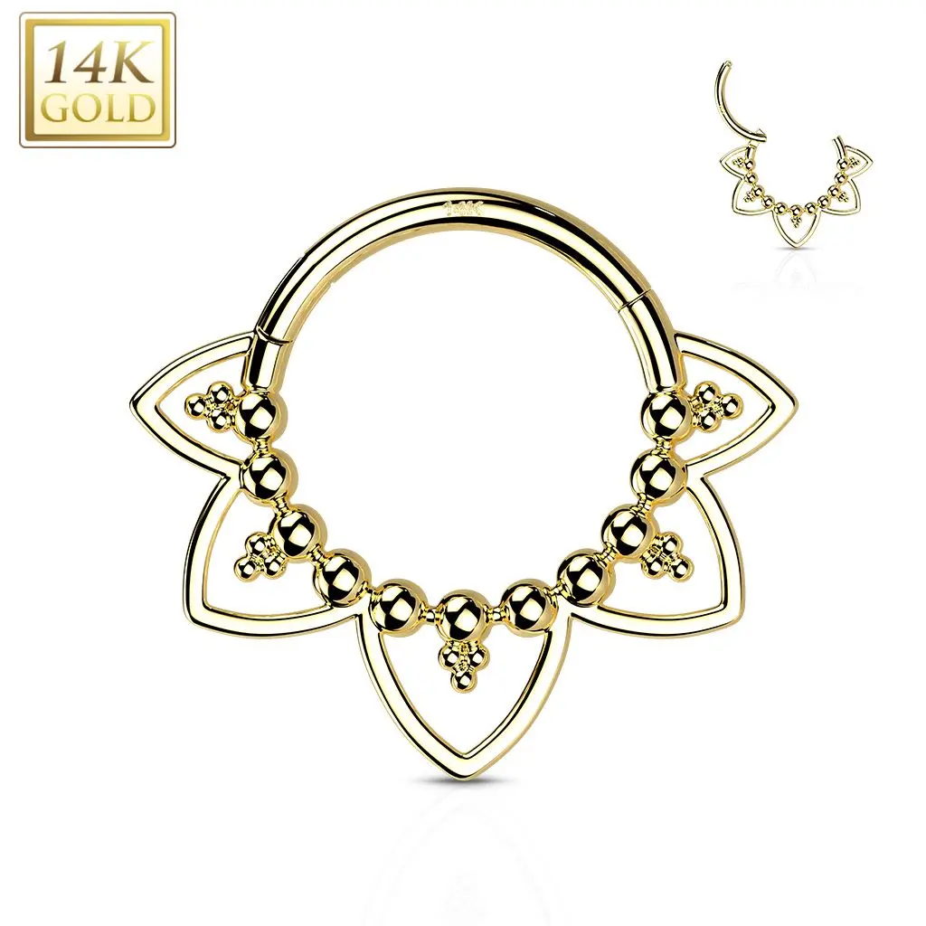 Zlatý piercing - segment kruh, Au 585/1000 - ZL01230-YG