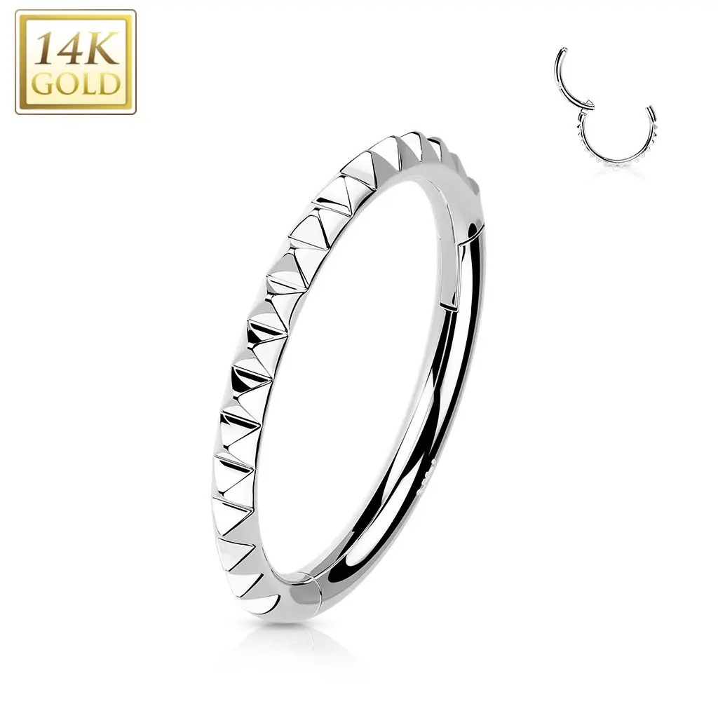 Zlatý piercing - segment kruh, Au 585/1000 (1,2 x 8 mm) - ZL01232-WG-1208