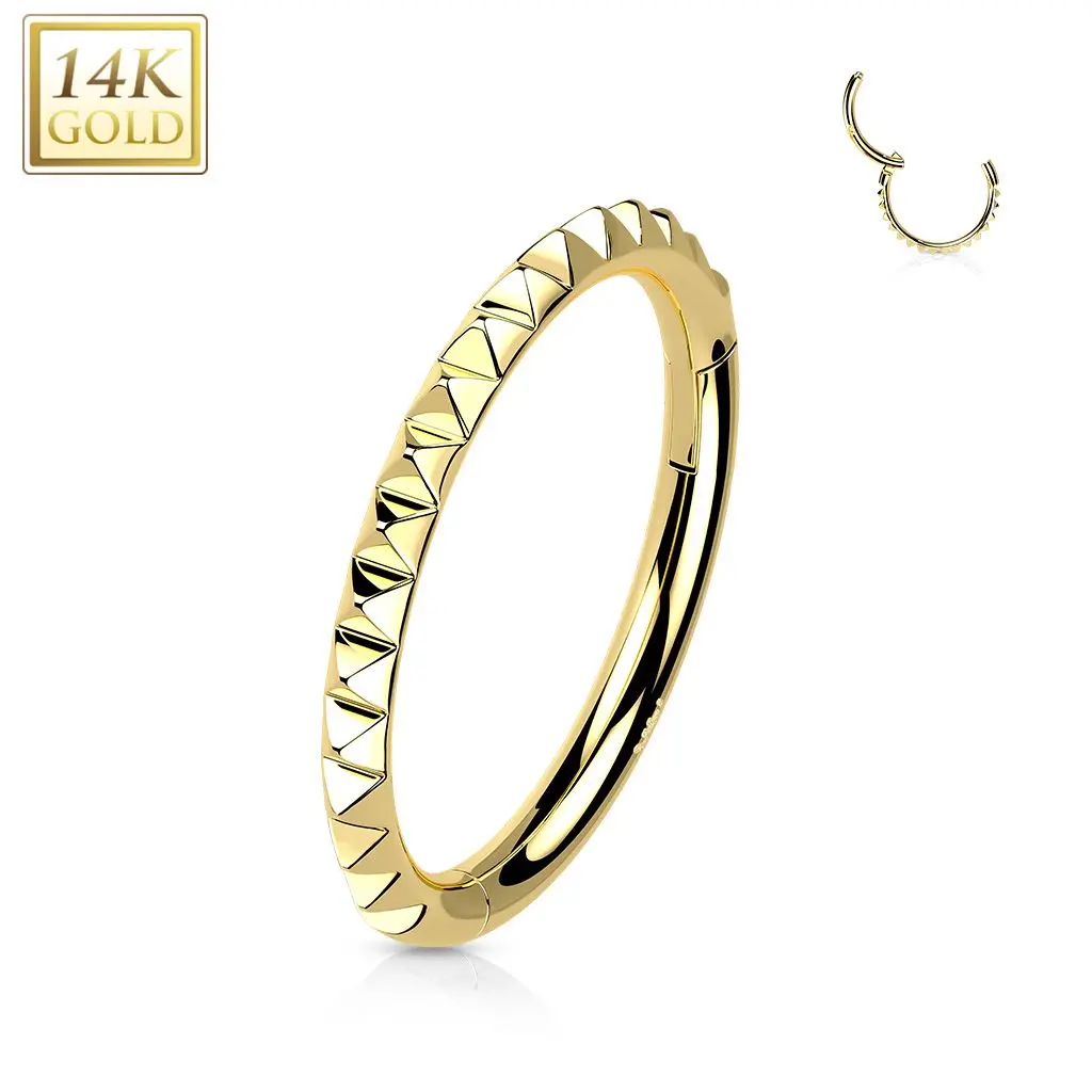 Zlatý piercing - segment kruh, Au 585/1000 (1,2 x 8 mm) - ZL01232-YG-1208