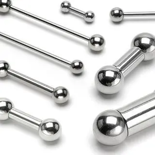 Piercing do jazyka - činka (1,2 x 6 mm, 3 mm kuličky) - PJ1014-12063