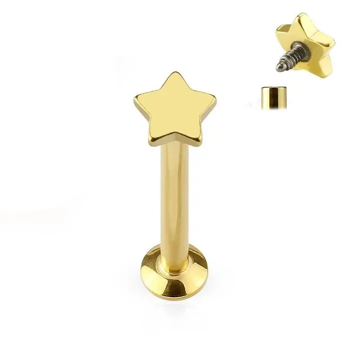 S4U Piercing do brady - labreta zlacená (1,2 x