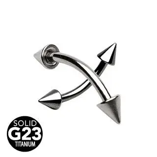 Piercing do obočí TITAN (3 x 3 mm, 1,2 x 10 mm) - TIT1015-12103