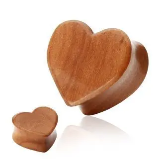 Cherry Wood plug - srdce (10 mm) - PL01087-10