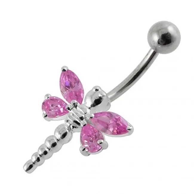 S4U Stříbrný piercing do pupíku - vážka